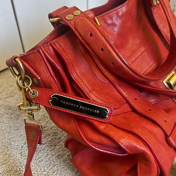 Proenza Schouler Red Leather Large PS1 Satchel Bag - Picture 3 of 7
